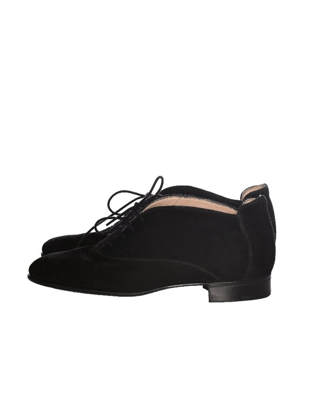 SILVIA FIORENTINA Black Suede Lace Up Oxford Flats Italy Size 6M- RARE Vintage - Picture 5 of 16